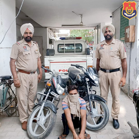 ਮੋਟਰਸਾਈਕਲ ਚੋਰ ਕੀਤਾ ਕਾਬੂ, ਦੋ ਮੋਟਰਸਾਈਕਲ ਵੀ ਬਰਾਮਦ