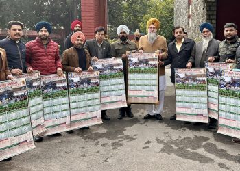 ਨਹਿਰੀ ਪਟਵਾਰ ਯੂਨੀਅਨ ਦਾ ਨਵੇਂ ਸਾਲ ਦਾ ਕੈਲੰਡਰ ਸਪੀਕਰ ਸੰਧਵਾਂ ਤੇ ਮੰਤਰੀ ਗੋਇਲ ਨੇ ਕੀਤਾ ਰਿਲੀਜ਼