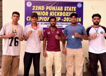 ਬਰਨਾਲੇ ਦੇ ਚਾਰ ਚੋਬਰਾਂ ਨੇ ਜੂਨੀਅਰ ਕਿੱਕ ਬਾਕਸਿੰਗ ਵਿੱਚ ਚਮਕਾਇਆ ਨਾਮ