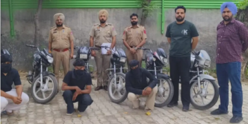 ਬਰਨਾਲਾ ਪੁਲਿਸ ਨੇ ਫੜਿਆ ਮੋਟਰਸਾਈਕਲ ਚੋਰ ਗਿਰੋਹ….6 ਚੋਰੀ ਦੇ ਮੋਟਰਸਾਈਕਲ ਵੀ ਬਰਾਮਦ